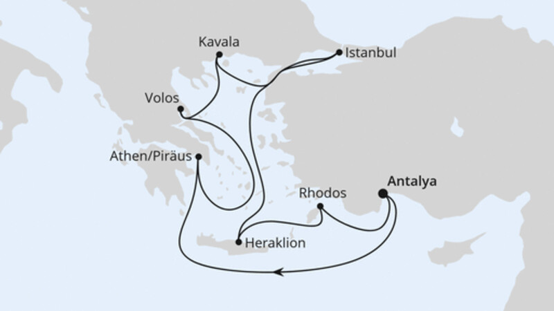Östliches Mittelmeer mit Istanbul Östliches Mittelmeer mit Istanbul