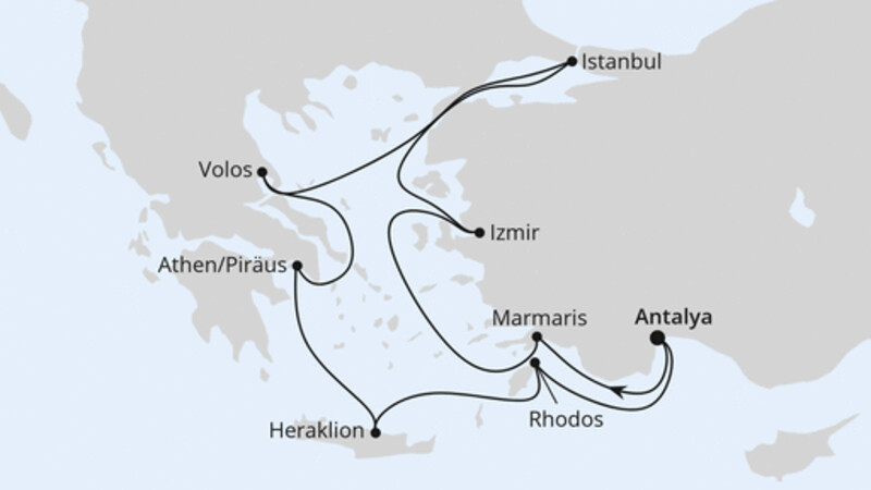 Östliches Mittelmeer mit Istanbul ab Antalya 2 Östliches Mittelmeer mit Istanbul ab Antalya 2