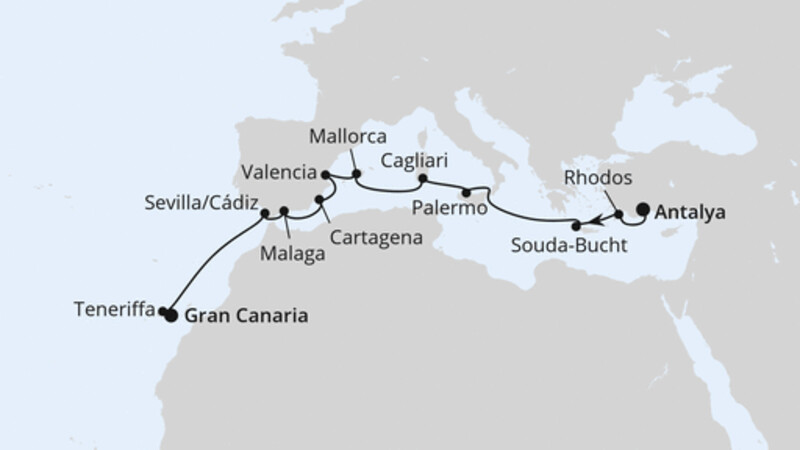 Mittelmeer & Kanaren ab Antalya Mittelmeer & Kanaren ab Antalya