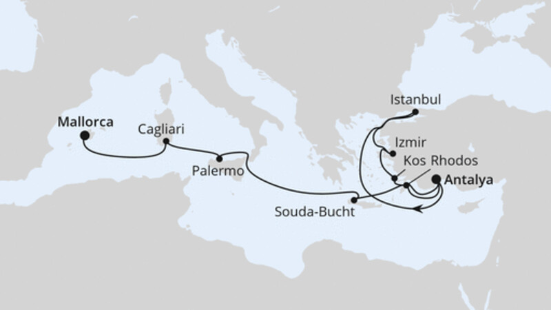 Mittelmeerinseln mit Istanbul ab Antalya Mittelmeerinseln mit Istanbul ab Antalya