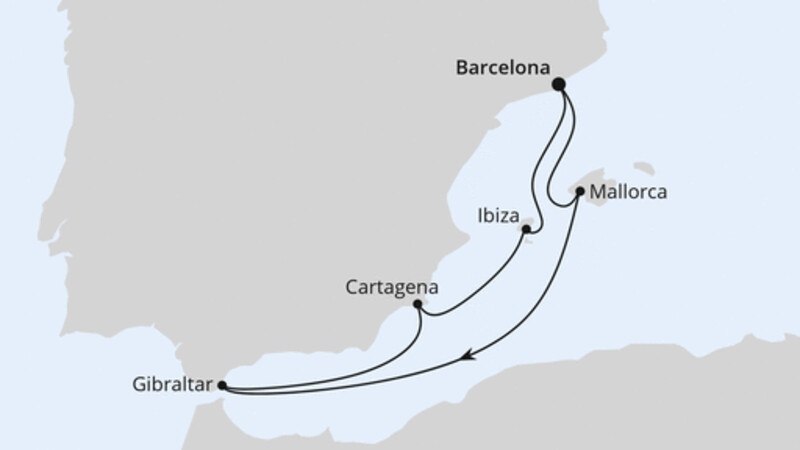 Mediterrane Schätze mit Gibraltar ab Barcelona Mediterrane Schätze mit Gibraltar ab Barcelona