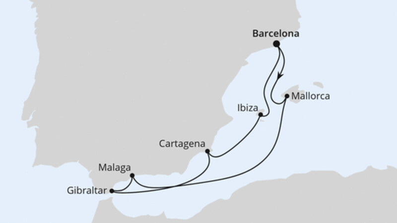 Mediterrane Schätze mit Gibraltar ab Barcelona Mediterrane Schätze mit Gibraltar ab Barcelona