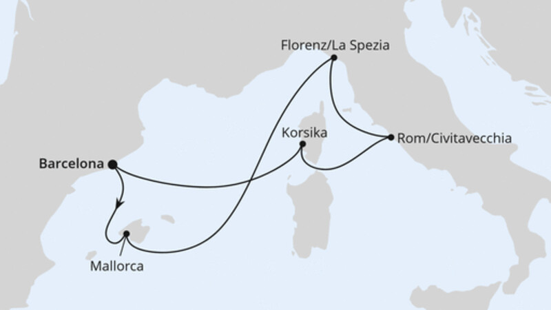 Mediterrane Schätze mit Korsika ab Barcelona Mediterrane Schätze mit Korsika ab Barcelona