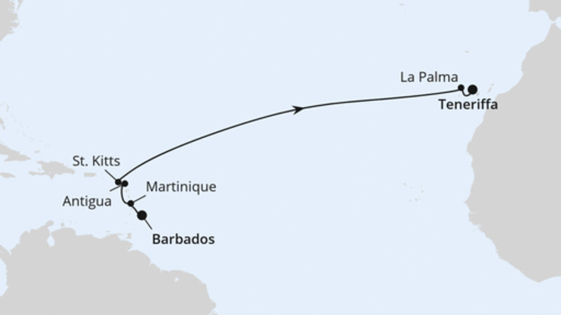 Von Barbados nach Teneriffa Von Barbados nach Teneriffa