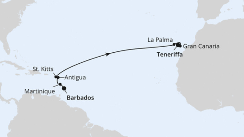 Von Barbados nach Teneriffa Von Barbados nach Teneriffa