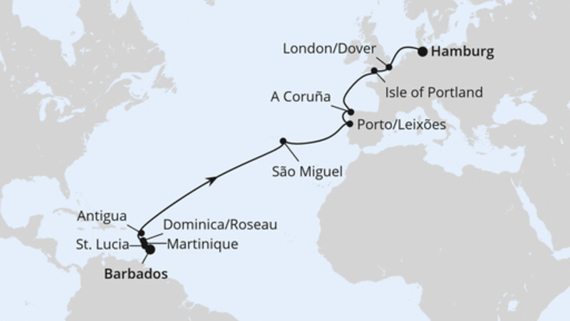 Von Barbados über die Azoren nach Hamburg Von Barbados über die Azoren nach Hamburg