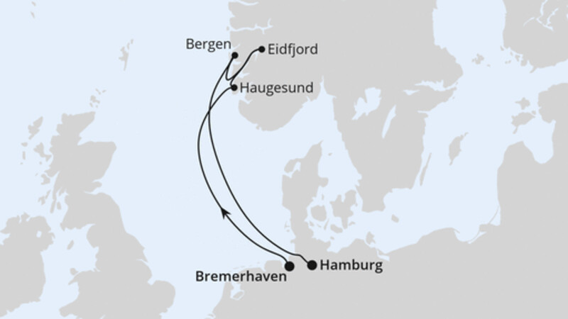 Norwegen ab Bremerhaven bis Hamburg
