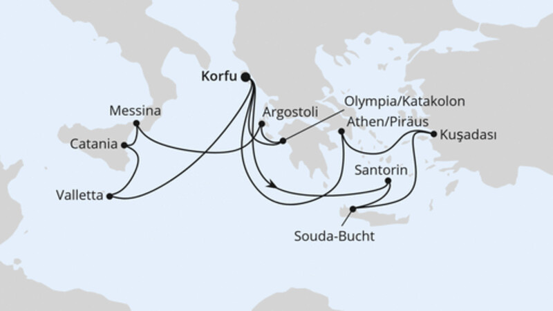 Griechenland & Mittelmeerinseln ab Korfu 1 Griechenland & Mittelmeerinseln ab Korfu 1