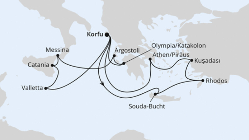 Griechenland & Mittelmeerinseln ab Korfu 1 Griechenland & Mittelmeerinseln ab Korfu 1