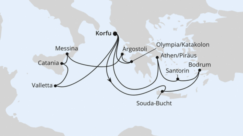 Griechenland & Mittelmeerinseln ab Korfu 1 Griechenland & Mittelmeerinseln ab Korfu 1