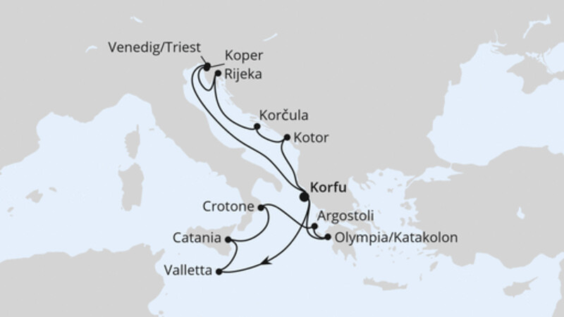 Adria & Mittelmeerinseln ab Korfu Adria & Mittelmeerinseln ab Korfu