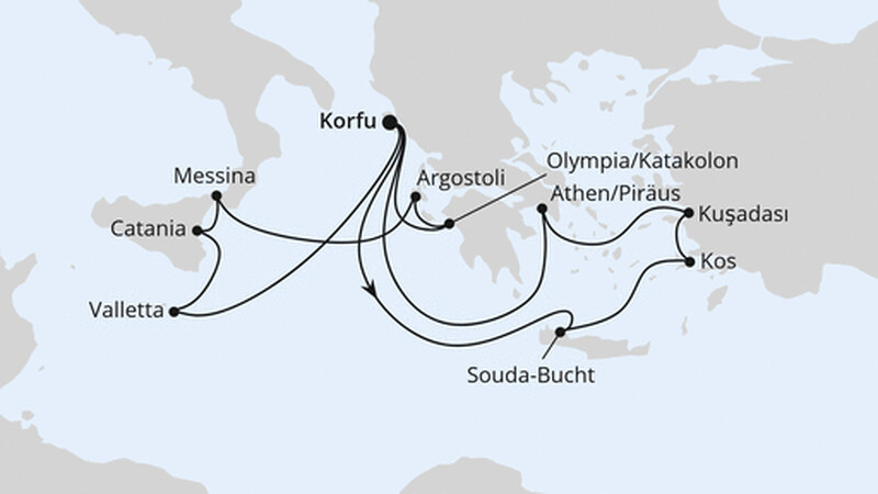 Griechenland & Mittelmeerinseln ab Korfu 1 Griechenland & Mittelmeerinseln ab Korfu 1