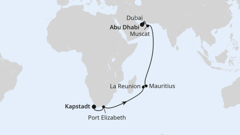 Von Kapstadt über Mauritius nach Abu Dhabi Von Kapstadt über Mauritius nach Abu Dhabi