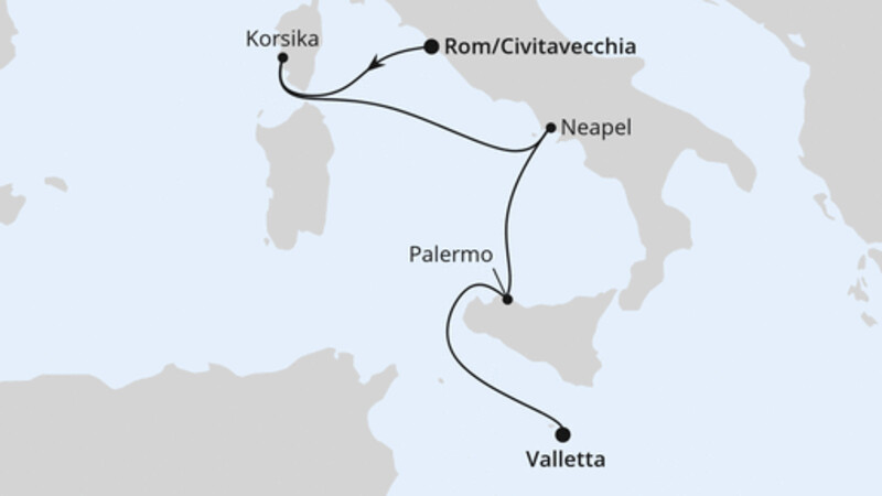 Italien, Korsika & Malta ab Civitavecchia Italien, Korsika & Malta ab Civitavecchia