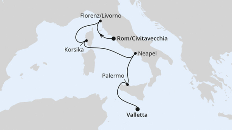 Italien, Korsika & Malta ab Civitavecchia Italien, Korsika & Malta ab Civitavecchia