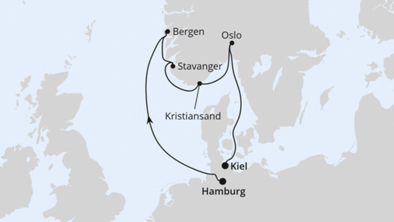 Südnorwegen von Hamburg nach Kiel Südnorwegen von Hamburg nach Kiel
