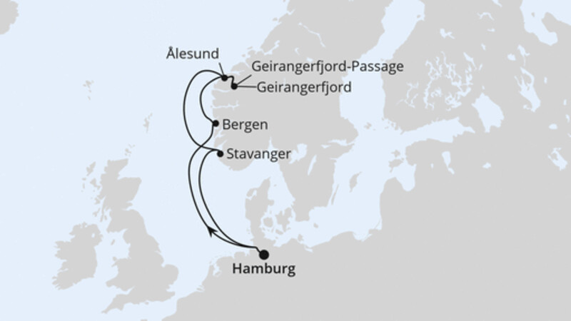 Norwegens Fjorde mit Geiranger ab Hamburg Norwegens Fjorde mit Geiranger ab Hamburg