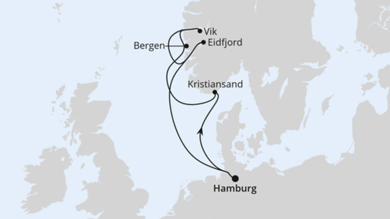 Norwegens Fjorde mit Eidfjord ab Hamburg Norwegens Fjorde mit Eidfjord ab Hamburg