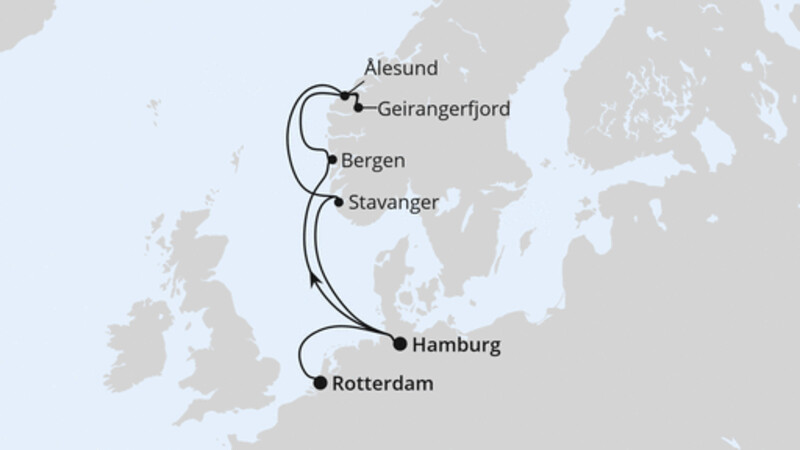 Norwegen von Hamburg nach Rotterdam