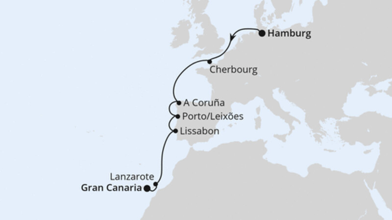 Von Hamburg über Portugal nach Gran Canaria Von Hamburg über Portugal nach Gran Canaria