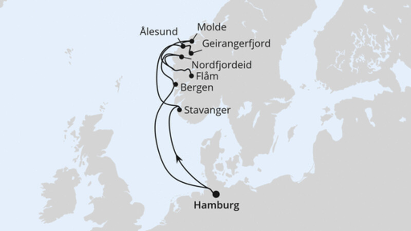 Norwegens Fjorde mit Geiranger ab Hamburg
