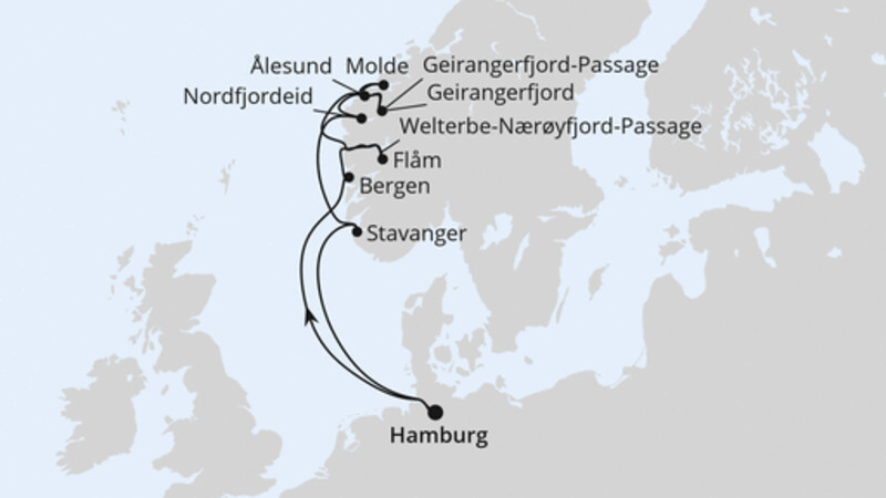Norwegens Fjord-Weltnaturerbe ab Hamburg 1 Norwegens Fjord-Weltnaturerbe ab Hamburg 1