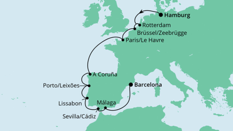 Von Hamburg nach Barcelona