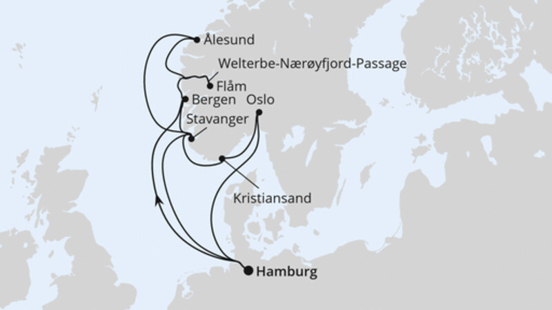 Große Norwegen-Reise ab Hamburg Große Norwegen-Reise ab Hamburg