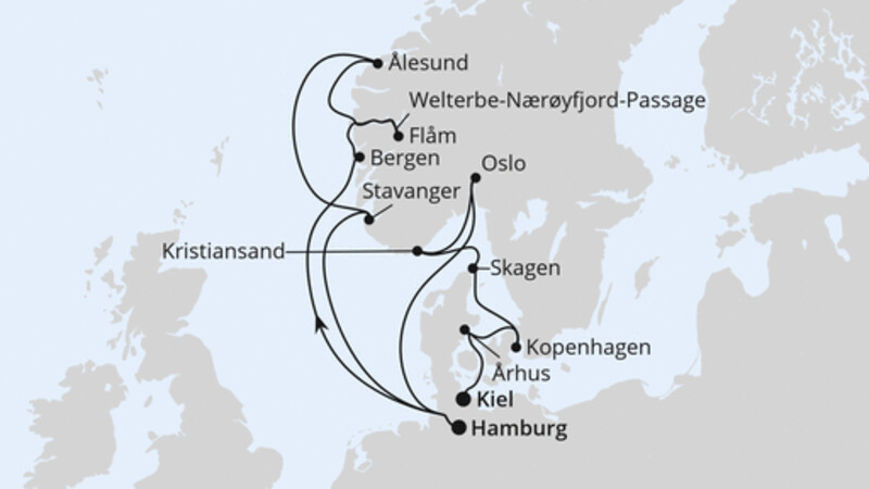 Große Skandinavien-Reise von Hamburg nach Kiel Große Skandinavien-Reise von Hamburg nach Kiel