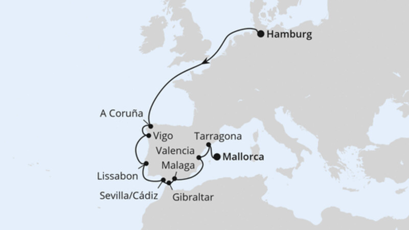 Von Hamburg über Portugal nach Mallorca Von Hamburg über Portugal nach Mallorca