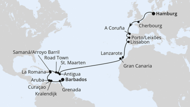 Von Hamburg über die Kanaren nach Barbados Von Hamburg über die Kanaren nach Barbados