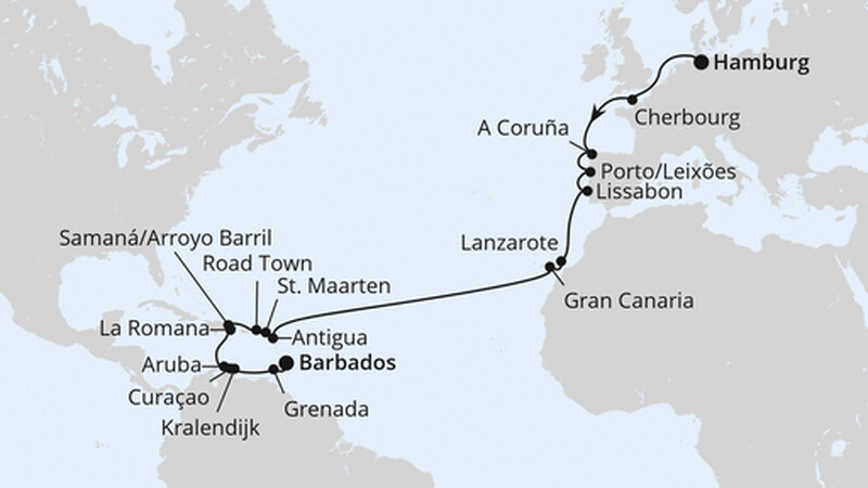Von Hamburg über die Kanaren nach Barbados Von Hamburg über die Kanaren nach Barbados