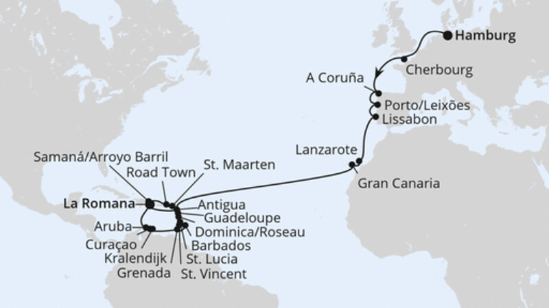 Weltenbummler Karibische Inseln ab Hamburg Weltenbummler Karibische Inseln ab Hamburg