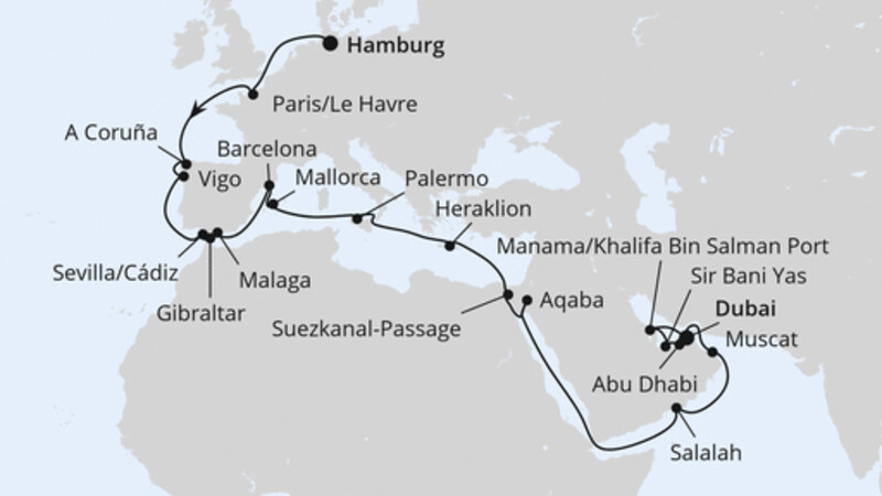 Weltenbummler von Hamburg nach Dubai
