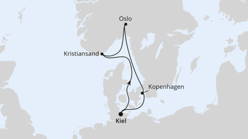 Skandinavische Städte ab Kiel Skandinavische Städte ab Kiel