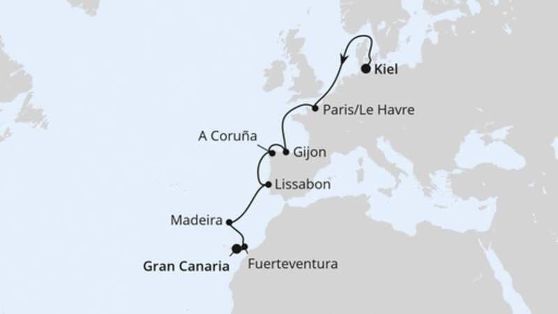 Europas Atlantikküste ab Kiel Europas Atlantikküste ab Kiel