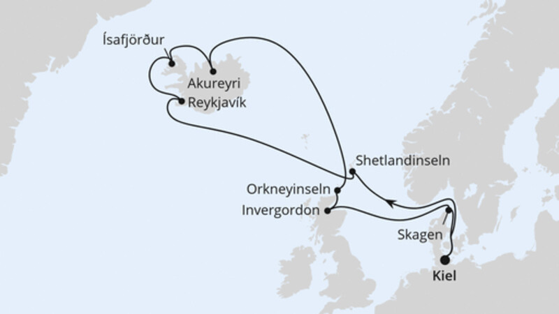 Nordische Inseln mit Island ab Kiel