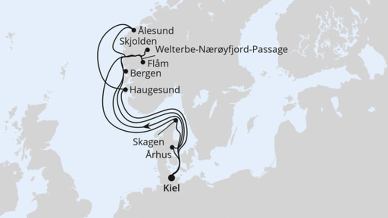 Große Norwegen-Reise ab Kiel Große Norwegen-Reise ab Kiel