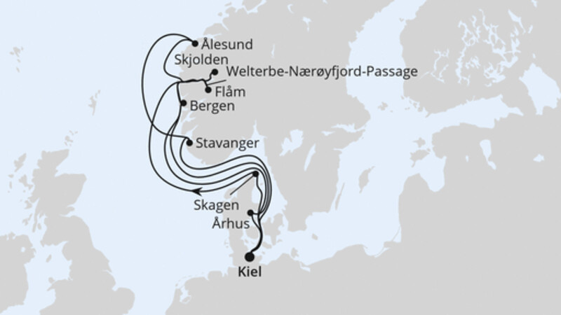 Große Norwegen-Reise ab Kiel Große Norwegen-Reise ab Kiel
