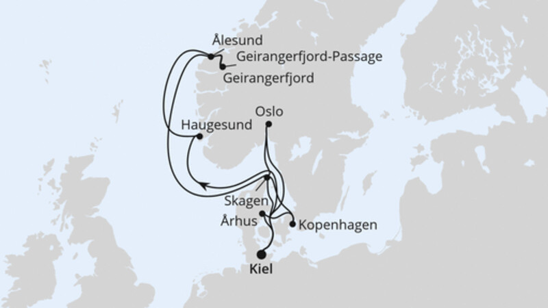 Große Skandinavien-Reise ab Kiel Große Skandinavien-Reise ab Kiel