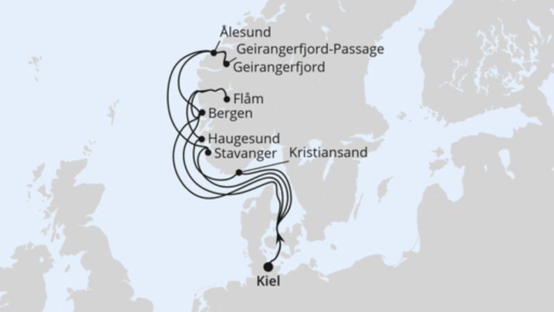 Große Norwegen-Reise ab Kiel Große Norwegen-Reise ab Kiel