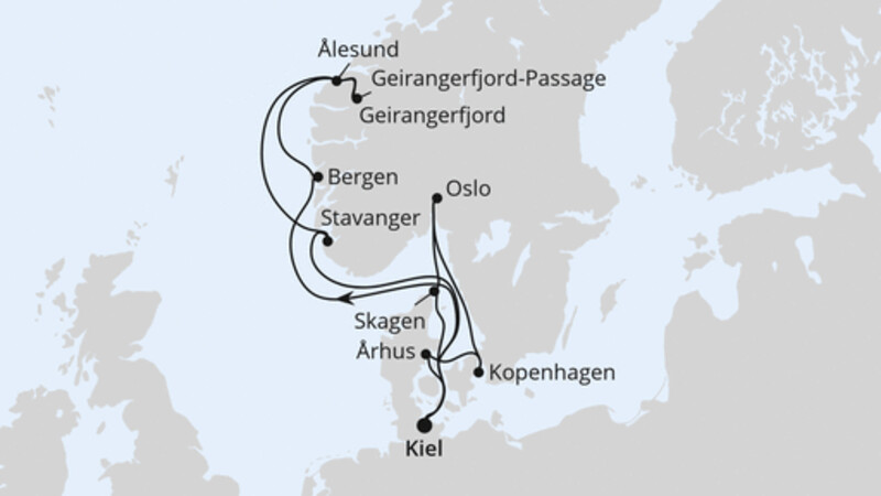 Große Skandinavien-Reise ab Kiel Große Skandinavien-Reise ab Kiel