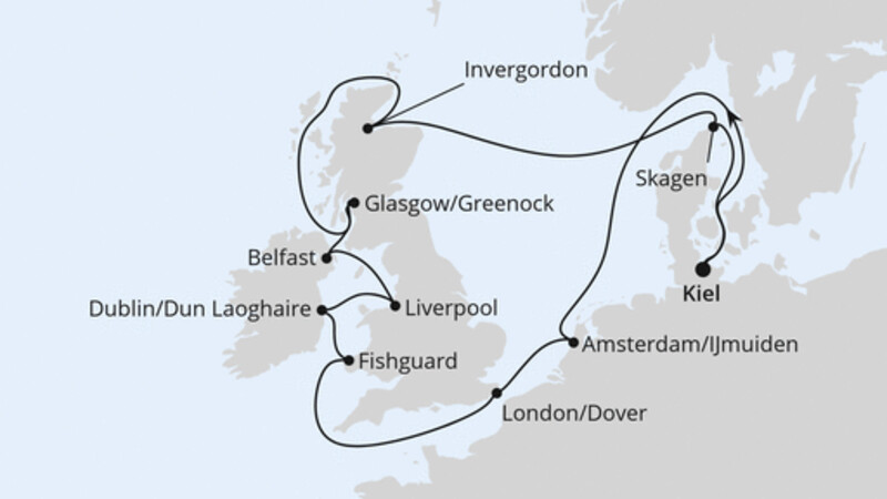 Großbritannien & Irland ab Kiel Großbritannien & Irland ab Kiel
