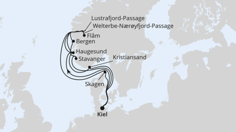 Große Norwegen-Reise ab Kiel Große Norwegen-Reise ab Kiel