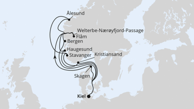 Große Norwegen-Reise ab Kiel Große Norwegen-Reise ab Kiel