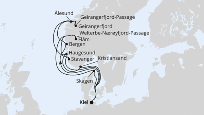 Große Norwegen-Reise ab Kiel Große Norwegen-Reise ab Kiel