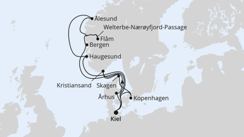 Große Skandinavien-Reise ab Kiel Große Skandinavien-Reise ab Kiel