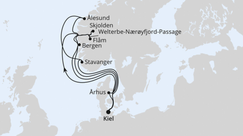 Große Norwegen-Reise ab Kiel Große Norwegen-Reise ab Kiel