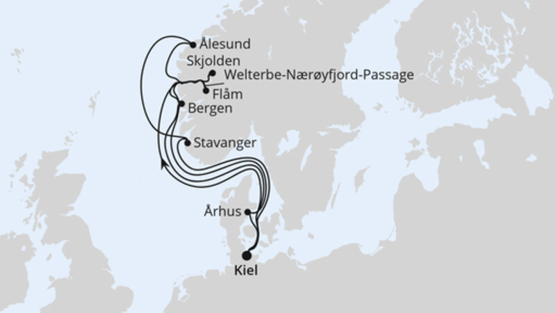 Große Norwegen-Reise ab Kiel Große Norwegen-Reise ab Kiel