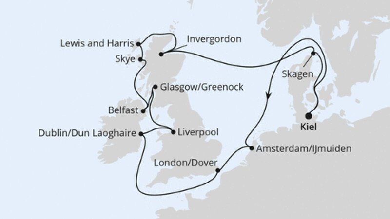Großbritannien & Irland ab Kiel Großbritannien & Irland ab Kiel